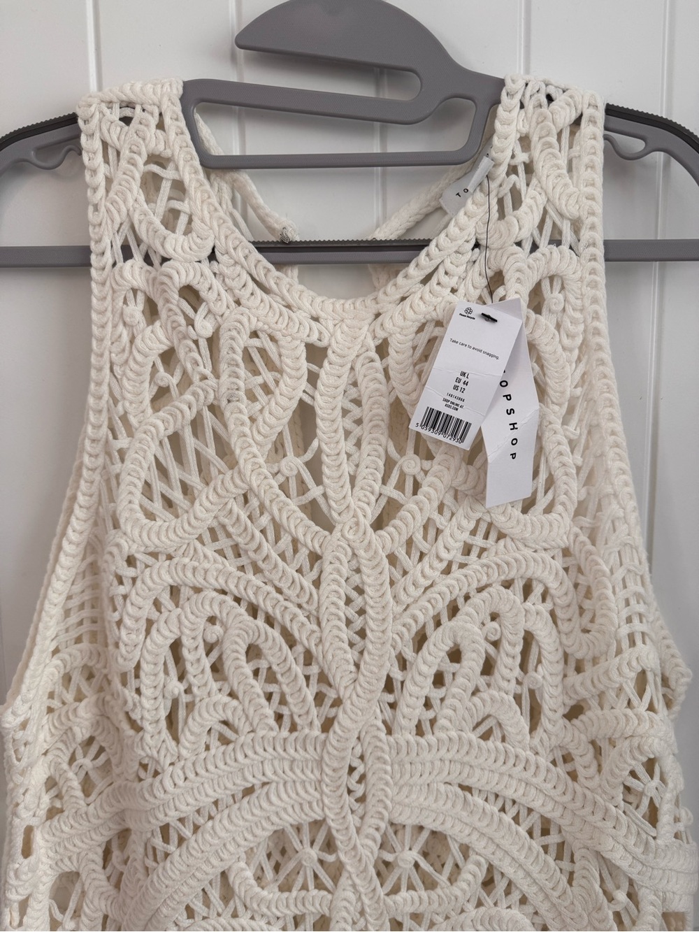 NWT White Crochet Maxi Dress - Women's Sleeveless Summer Dress - Picture 5 of 6